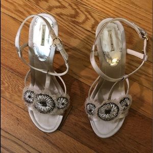 Max Studio Santal Satin T-Strap Heels